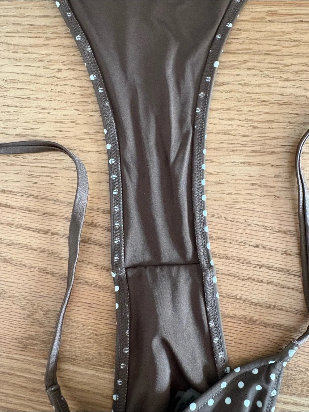 Frankie's Bikinis Brown Polka Dot Tie-Side Bikini